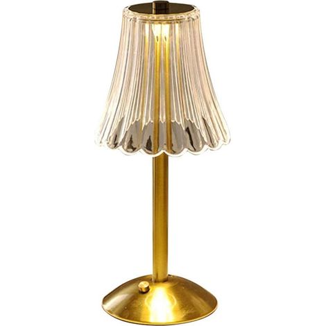 Lampe de Table Sans Fil LED, Lampe de Chevet LED Tactile Dimmable, 3 Couleurs Lampe Cristal avec USB Ports de Charge USB-A+C, Lampe de Table pour Chambre Salon Restaurant Hôtel [Classe énergétique F] (1/5)