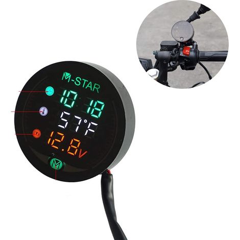 Compteur de vitesse de nuit d'eau LED, voltmètre numérique, plage de tension, temps de température LED, 3 en 1, magasin pour cyclistes (1/5)