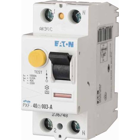 Eaton Disjoncteur différentiel, 16A, 2 pôles, 10mA, Type A, 236726
