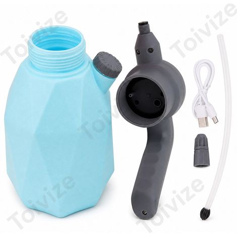 Toivize Spruzzatore elettrico ricaricabile da 2 litri, spruzzatore d'acqua automatico leggero per giardino e pulizia, blu standard (1/5)