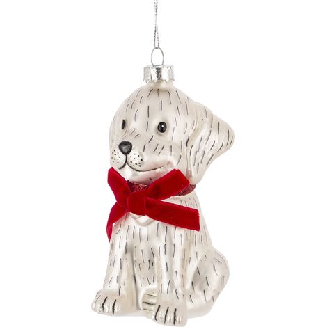 Boule de Noël en verre en forme de chien 12x6,5x7 (1/5)