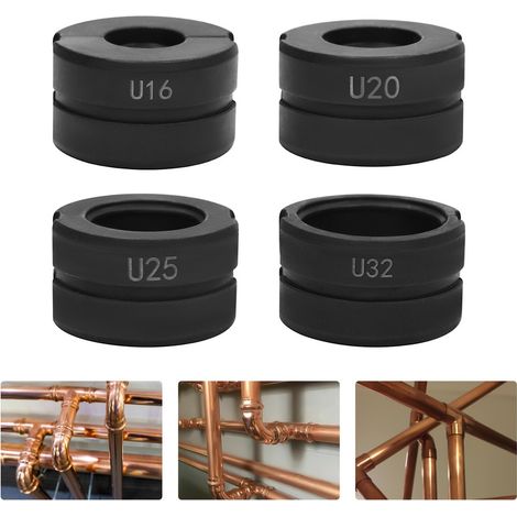 Senderpick – Ensemble de 4 inserts de sertissage pour tubes PEX et aluminium – Diamètres 16/20/25/32mm – Acier cr45 durable – Compatible avec pinces hydrauliques (1/5)