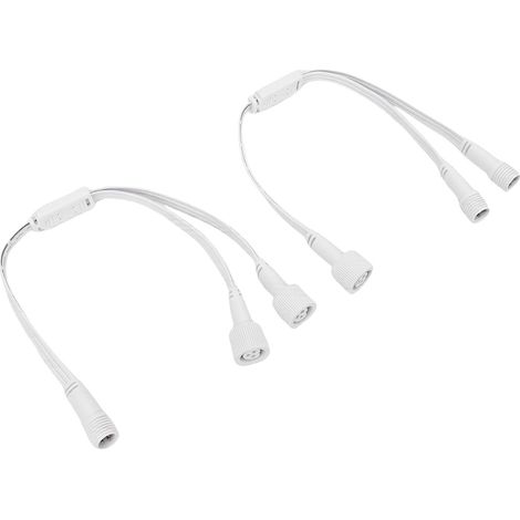 Lot de 2 câbles rallonge dérivateur en Y extérieur 3 broches 1 mâle vers 2 femelles 2 mâles vers 1 femelle blanc pour Govee permanent H705A H705B H705C (1/5)