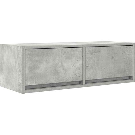 Meuble TV Banc TV Armoire TV gris béton 80x31x25,5 cm bois d'ingénierie (1/5)