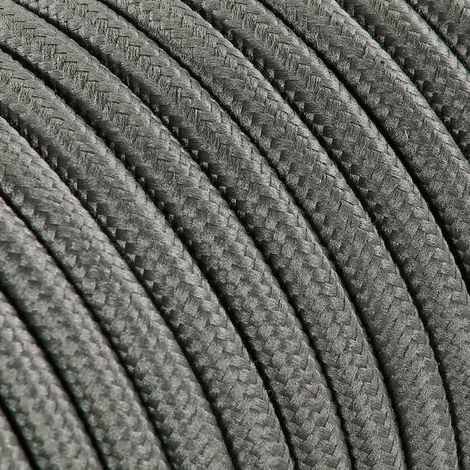 Fil Électrique Tissu Gris 2x0,75mm² - Câble Électrique Textile de Qualité