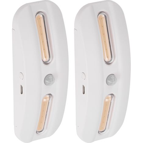 Lampe de chevet rechargeable USB avec capteur de présence, veilleuse de couloir, lumière violette, lot de 2 à vendre. (1/5)