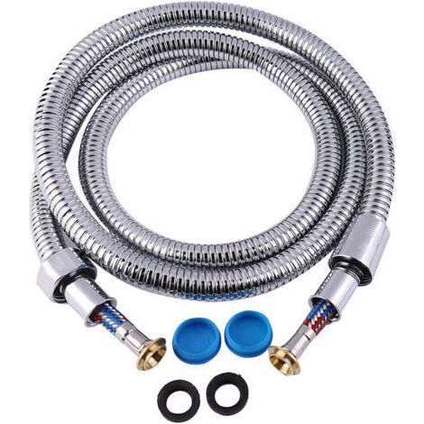 Stainless steel shower hose 150cm, double protection against tangling International brand - Extremely flexible shower hose, metal hose with swivel connection (1/5)
