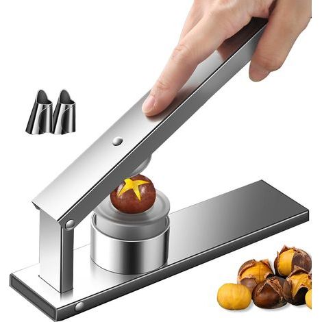 Pince à Chataignes, Coupe Châtaignes Ouvre-Châtaignes en Acier Inoxydable, Pince à Noix Robuste en Métal, Outil de Cuisine Portable (1/4)