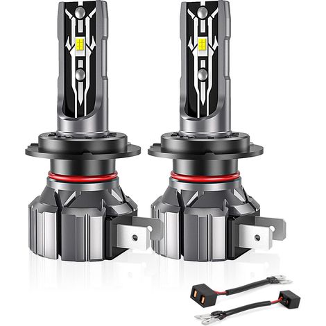 2 PiècesH7 LED Phare Blanc 6000K Ampoule de Voiture Feux de Croisement/Faisceau de Route pour Voitures et Motos (1/5)
