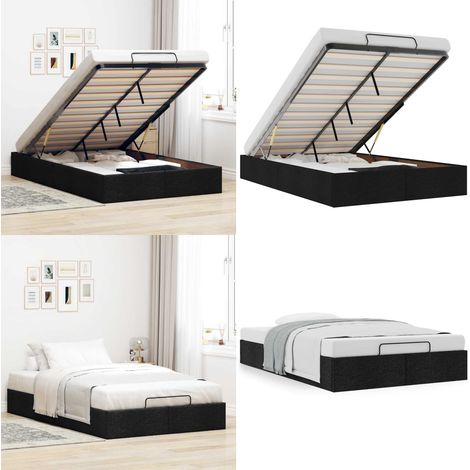 vidaXL Ottoman-Bett ohne Matratze Schwarz 120x190 cm Stoff (1/5)