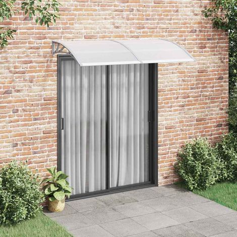 Marquise-Auvent de porte Gris 200x100 cm Polycarbonate (1/5)
