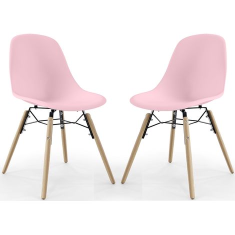 Esszimmerstuhl - Skandinavisches Design - Holzbeine - 2er-Set - Skögur Pastellpink