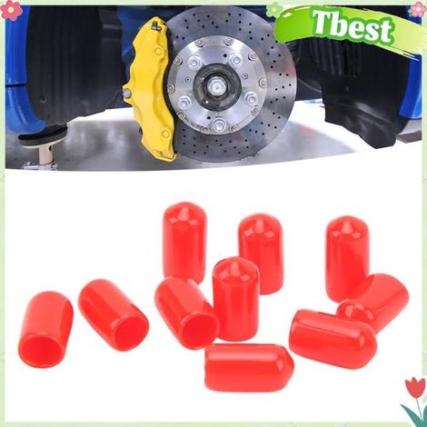Tbest Bouchons de mamelon de purge de frein Bouchon anti-poussière en PVC, 20 pièces, 6mm, pour étrier de frein, moto Rouge (1/5)