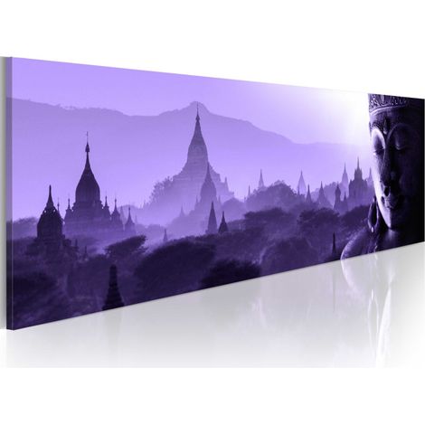 Tableau Imprimé "Purple Zen" 45 x 135 cm (1/2)