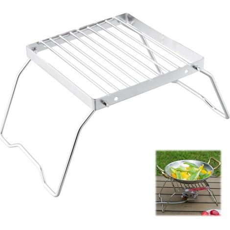 Folding grill, portable stainless steel camping stand, ultralight campfire stand for BBQ, camping, hiking, barbecue (1/5)