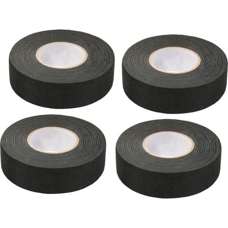 4 Pack Black Car Adhesive Tape (1.5cm x 15m) - Car Cloth Tape, High Temperature Adhesive Tape, Heavy Duty Black Adhesive Tape, Cloth Tape, Car Wiring Harness Tape