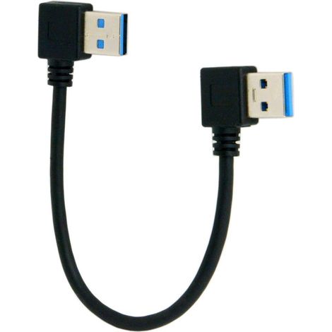 Câble d'extension USB 3.0 type A mâle coudé à gauche à 90 degrés vers USB 3.0 type A à angle droit (1/5)