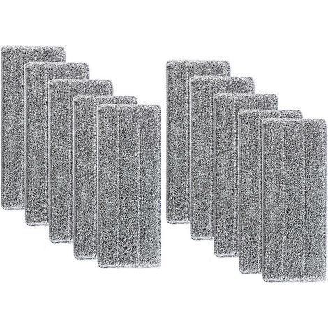 10 pièces Serpillères en Microfibre pour Balai Lave-Sol Housse de Nettoyage de Rechange Vadrouille La Tête de Ménage de Vadrouille pour Balai Plat Nettoyage en Microfibre/Lingettes de Nettoyage 33x12m (1/5)