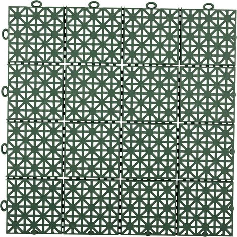 Dalle plastique verte émeraude épaisseur 12 mm Dalle clipsage facile à carreaux dimensions 30 x 30 cm Dalle à usage intensif idéal pour extérieur (1/4)
