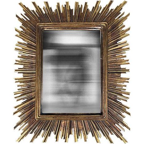 Miroir convexe rectangle doré 23,4x28,2cm (1/3)