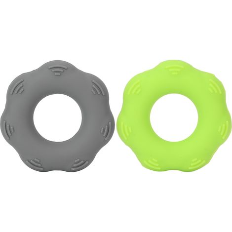 Anneau de musculation 40lb vert + anneau de massage gris 40lb - 2 pièces, extenseur de poignet en silicone pour renforcement musculaire (1/5)