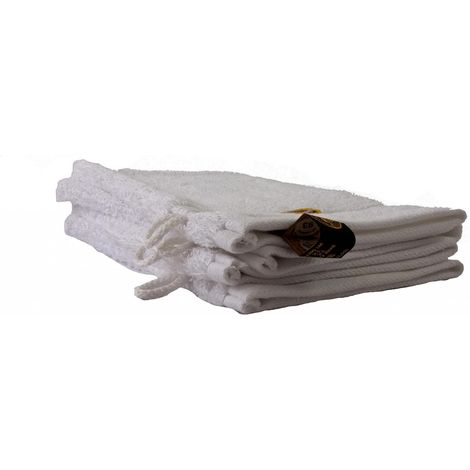 New York Gant de Toilette, Lot de 4, Doux et absorbant, 100% Coton, 17 x 24 cm - Blanc (1/5)
