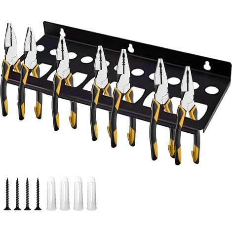 Wall Mounted Clamp Holder, 21 Holes Wall Tool Holder, Carbon Steel Wall Screwdriver Holder, with Screws and Pins, Suitable for Garages, Workshops and Workbenches (1/5)