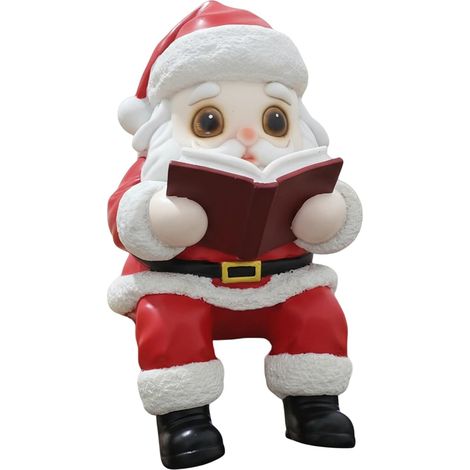 Veilleuse de Noël à LED avec livre de lecture Père Noël pour salon, table, étagère (1/5)