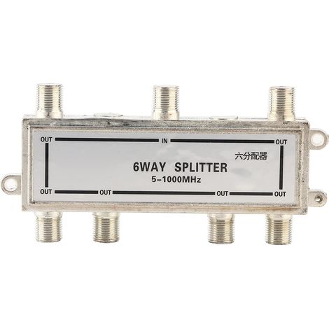 Séparateur CATV, 4,53 x 1,18 x 0,63 Pouces 6 Voies 5-1000 MHz Câble coaxial divisé pour antenne TV CATV Signal coaxial (1/5)