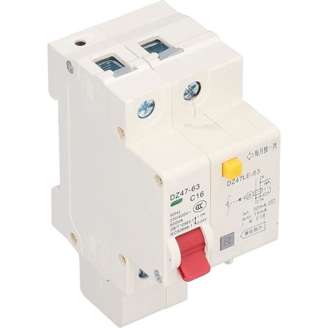 Disjoncteur monophasé (1P) Mini interrupteur à air MCB, accessoire de protection contre les surcharges et les courts-circuits pour usage domestique 16 A (1/5)