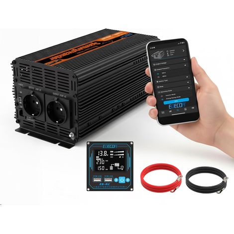 convertisseur 12v 220v Pur Sinus 1500w 2X USB télécommande onduleur sélectionner Le Type de Batterie FLD AGM Gel LiFePo4 Mode ECO (1/5)
