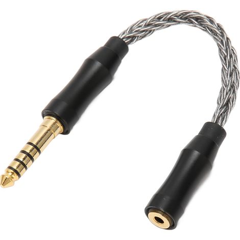 2,5-mm-Klinkenbuchse auf 4,4-mm-Klinkenstecker, monokristallines Kupfer-Audio-Adapterkabel für Kopfhörer und Lautsprecher, 14 cm, kühlgrau