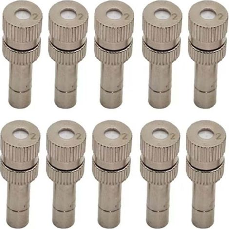 Sprühdüsen aus Messing mit Schnellanschluss für feinen Nebel, geeignet für Terrasse, Gewächshaus, Garten und Bewässerungssysteme. 10 Stück, 0,8 mm (0,0315 Zoll), 50 Stück (1/5)