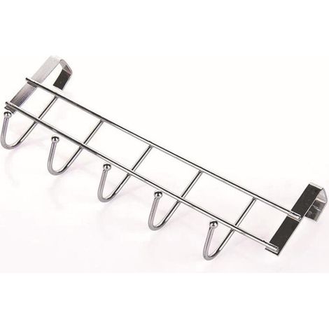 4340011100 Porte-manteau de porte, blanc - 6 crochets, plastique ABS, 60 x 13 x 9 cm, blanc (1/5)