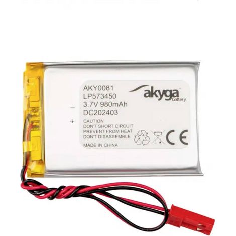Pacco batteria x Batteria ricaricabile speciale Akyga LP573450 LiPo 3.7 V 980 mAh (1/3)