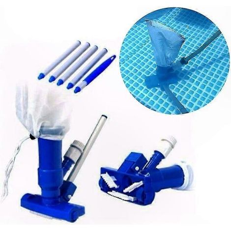 Aspirateur de piscine portatif avec brosse, sac et perche, outil de nettoyage pour bassins, spas et fontaines, modèle jet spa. (1/5)