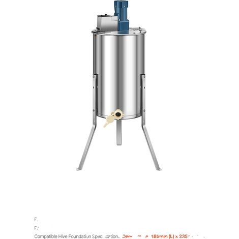 Extracteur de miel électrique, capacité de 3 cadres, hauteur réglable, 140W (1/2)