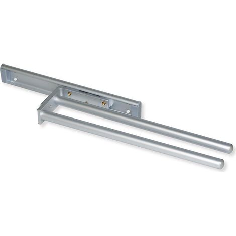 1 Porte-Serviettes Extensible, 2 Bras Pivotants, Aluminium Anodisé Mat, Cuisine Salle De Bain