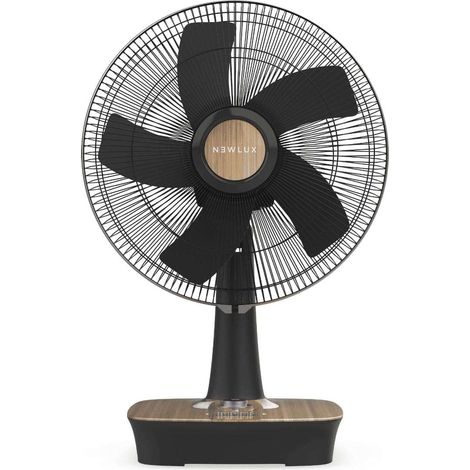 Newlux Ventilador de Sobremesa Madera Desk W500 5 Aspas (Ø 40cm)