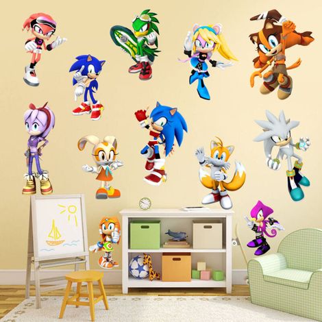 Sticker mural Sonic le Hérisson, style graffiti en PVC pour chambre à coucher (1/5)