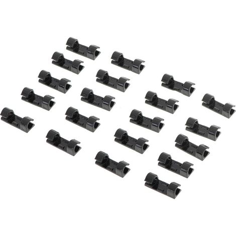 Set mit 20 schwarzen Kabel-/Drahtorganisatoren aus Kunststoff (1/4)