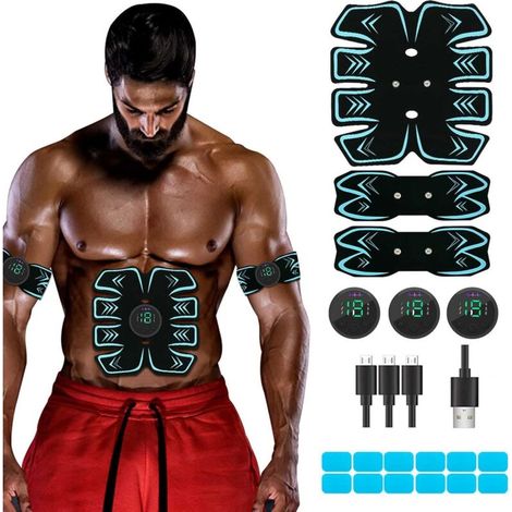 Abdominal stimulator for toning and strengthening muscles, portable abdominal stimulator with EMS muscle stimulation technology, adjustable intensity levels for abdominal exercises - AquaForge (1/5)