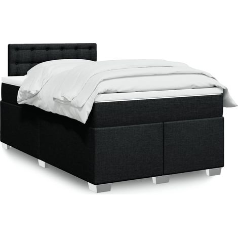 Boxspringbett mit Matratze Schwarz 120x200 cm Stoff (1/5)