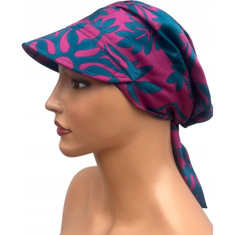 Turbante da donna Tess con visiera 485, una sciarpa arricciata, anche dopo la chemioterapia (1/5)