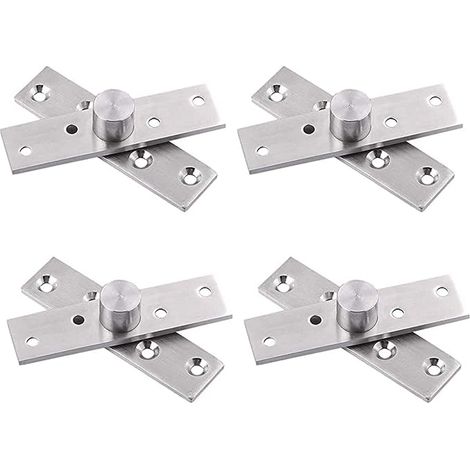 Charnières Pivot Porte Rotation Cachée de 360 ​​​​Degrés 4 PCS Pivot Charnière pour Porte Charnière de Porte Supérieure Inférieure en Bois Charnière Acier Inoxydable épaissies pour Armoire Fenêtre Por (1/4)