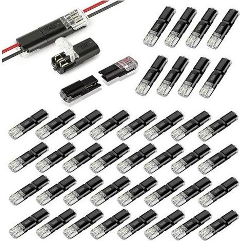 40 Pièces Connecteur Electrique Etanche, Connecteur 12V, Connecteurs Etanche 2 Fils, Connecteurs 2 Broches Rapide pour Éclairage LED et Électronique Automobile, Adaptés aux Câbles 18-22 AWG (1/5)