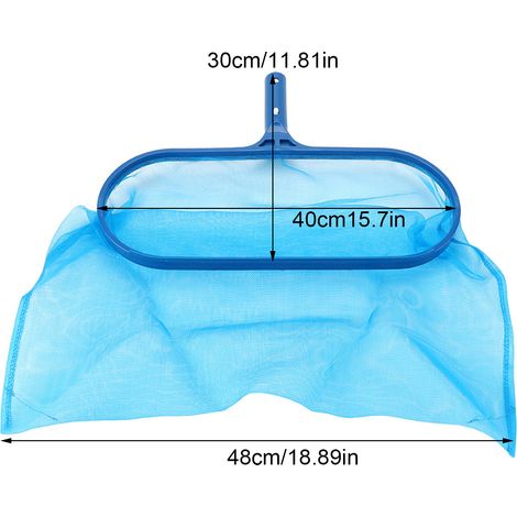 Filet à feuilles ABS Bleu avec maillage fin pour nettoyage rapide des bassins et piscines (1/5)