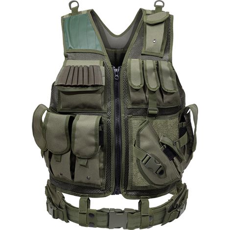 Militärische taktische Schutzweste mit Dominator-Taschen, olivgrüner Gürtel