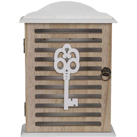 Kemper – Armoire à clés murale en MDF – 6 crochets – Hauteur 27.5 cm – Largeur 19 cm – Design compact pour intérieur