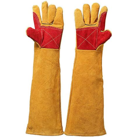 Guanti per la manipolazione degli animali, guanti anti-morso per animali, guanti protettivi per animali domestici per cani, gatti, uccelli, falchi, rettili, 45 cm, confezione da 4 (FDC)